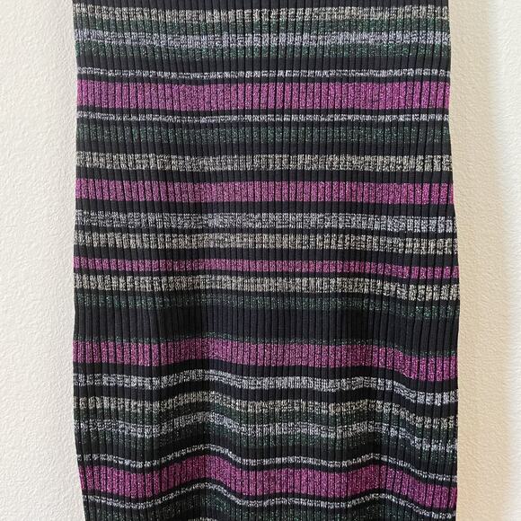 NWT Planet Gold Junior Stripe Metallic Sleeveless Mini Dress Plus Size 1X New - Picture 7 of 10